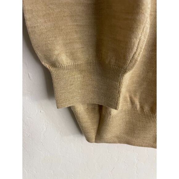 Peter Millar XXL Sweater V Neck Wool Pullover Logo Knit Beige Mens NEW NWT - Picture 9 of 9